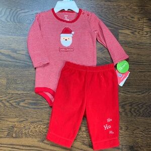 Carter's "Santa Favorite" Red Striped Santa Baby Outfit - 6mo